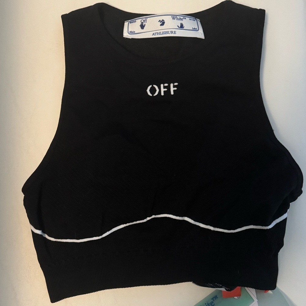 Off-White Athleisure Crop Top Black/White – Size S/M (New with Tags)